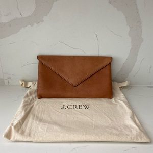 JCrew Small Tan Leather Clutch